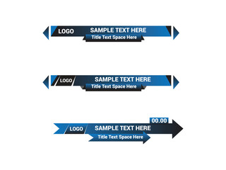 Vector Lower Third for Television News Bar Design Template, Lower Third News and Video Bars Set
