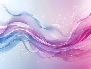 Pink and Purple Wavy Stripes with Stars on White Background