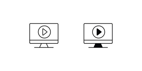 video marketing icon with white background vector stock illustration