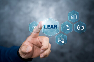 Lean manufacturing and six sigma management. Quality standard in industry.