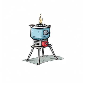 cooking pot on camping stove clip art preview