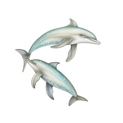 Fototapeta premium A watercolor of Flippers clipart, isolated on white background