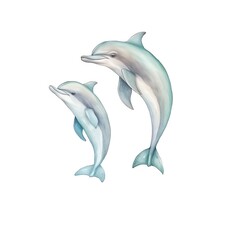 Obraz premium A watercolor of Flippers clipart, isolated on white background