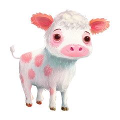 watercolor of cow white background