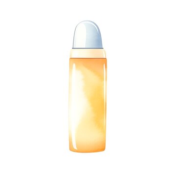 recommend clip art: A watercolor of  Sunscreen clipart, isolated on white background