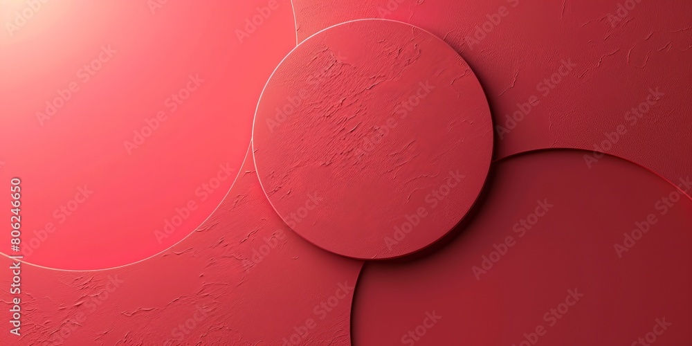 Aufkleber maroon gradient background with embossed circle. minimalist surface with raised 3d shape.