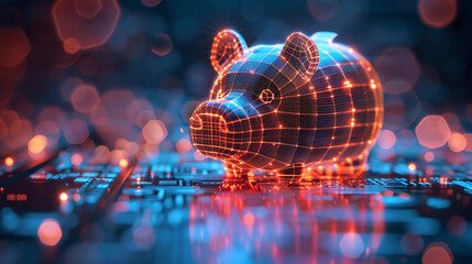 financial education, improving financial education. Futuristics background