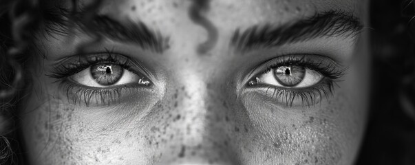 close up portrait in black and white