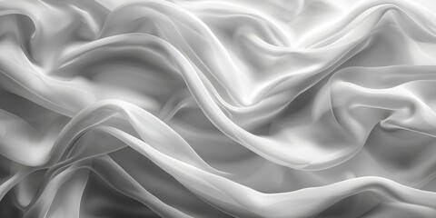 Obraz premium bright white fabric material in wavy layers of abstract background with dark shadows