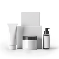 skincare products box isolated on a transparent background 
