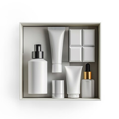 skincare products box isolated on a transparent background 
