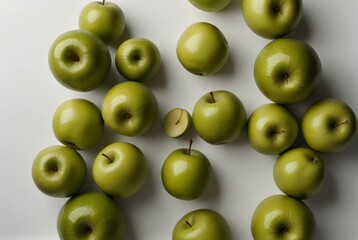 shelf with an apple top view, photo for a grocery store, black apple
