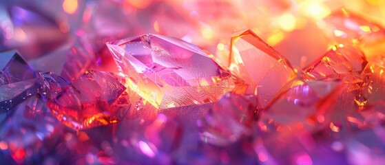 holographic background with glass shards rainbow reflexes in purple red orange color abstract trendy pattern texture with magical effect