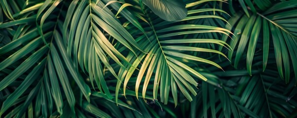 Green palm leaves as background.Palm Sunday concept.