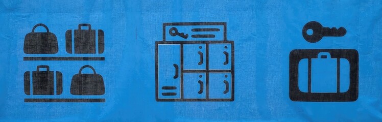 illustration of a suitcase, luggage storage, suitcase and key
