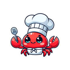 cute icon character crab chef