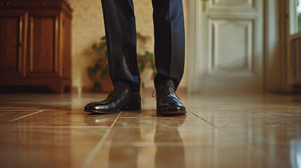 Man wearing black color shoes