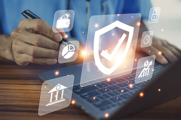 Doctor using computer with healthcare concept.