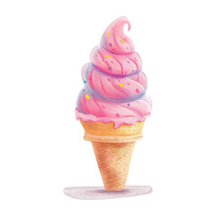 ice cream cone white background 