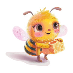honey bee hug honeycomb white background