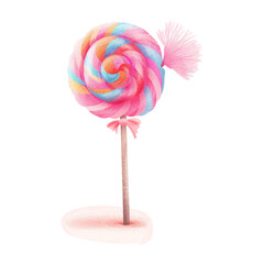  lollipop candy white background watercolor