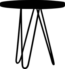 Silhouette of Circle table vector illustration