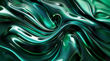 Abstract green background with swirling circles in a wavy, water-like pattern