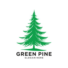 green pine logo design vector illustration