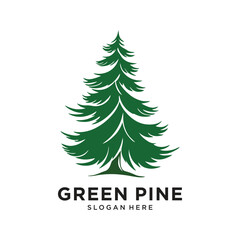 green pine logo design vector illustration
