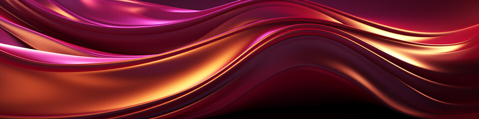 3D render, abstract colorful background with waves of liquid metal in maroon and gold colors, fluid shapes, fluid design