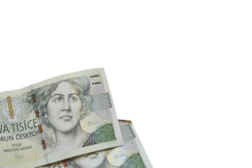 2000 Czech koruna CZK legal tender of the Czech Republic banknote.