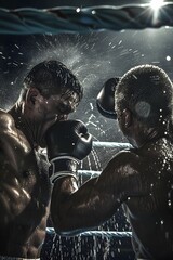 Boxers in Intense Rivalry A Battle of Strength and Skill in the Ring
