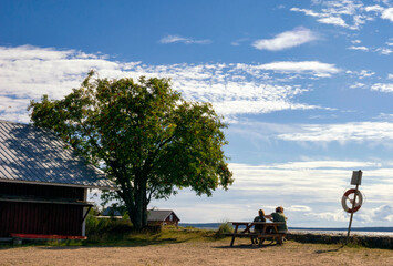 Two people enjoying the view