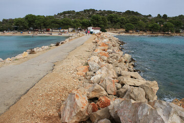breakwater near Murter, island Murter, Croatia