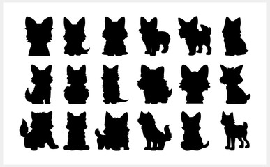 Doodle dog isolated. Cartoon stencil vector stock illustration. EPS 10