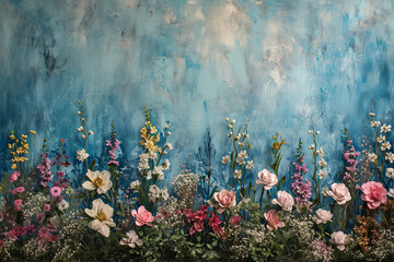 Blue Serenade: A Floral Sonata on Canvas






