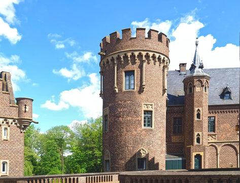 Beautiful historic german water castle named Schloss Pfaffendorf in Bergheim