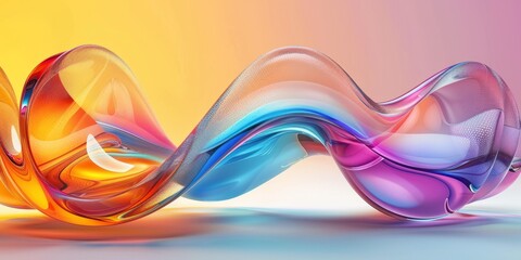 Colorful Glass 3D Object, abstract wallpaper background