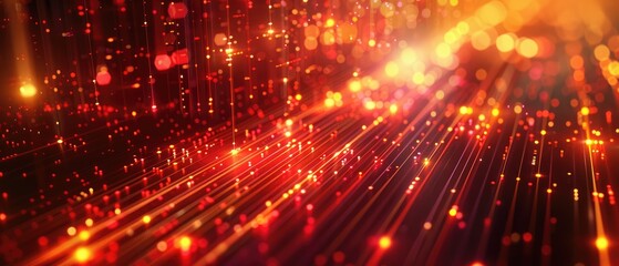 Fototapeta premium Incorporate the lime gold maroon palette of this modern digital abstract 3D background to enhance descriptions of network abilities, technological processes, digital storages, and science education