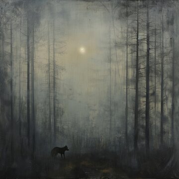 Wolf in the wilderness