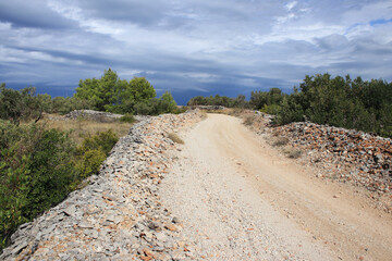 trail to Raduc hill, island Murter, Croatia