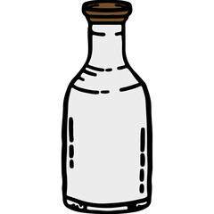 Milk bottle doodle illustration