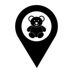 Toy Shop Map Pin Location Pointer Filled Icon | Kids Toy with Map Pointer Icon | Vector icons for app, website, graphic design, business, toy, social media, technology, services, etc.