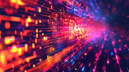 Fototapeta premium Colorful digital illustration of a firewall preventing malware attacks. Cybersecurity expert