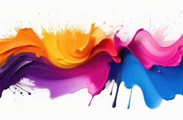 Abstract brush strokes isolated on white background.