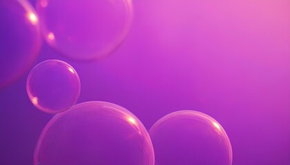 Purple bubbles floating in liquid. Abstract background wallpaper 3d