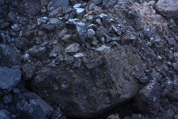 Black coal in the barn