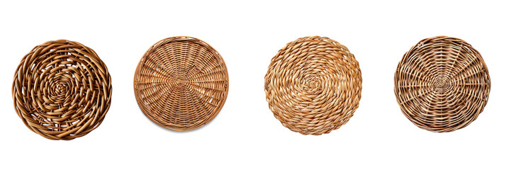 Wicker placemat isolated on a transparent background 
