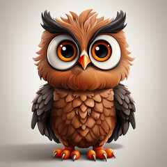 Fototapeta premium Watercolor Apollo owl, clipart Illustration, Generative Ai