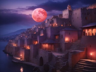 "Journey Through Time: Twilight Ambiance in an Ancient Urban Landscape"